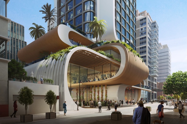 Zaha Hadid Architects teamed up with WSP Opus to create a design that aims to activate the street with restaurants, cafes, art spaces and other commercial elements.