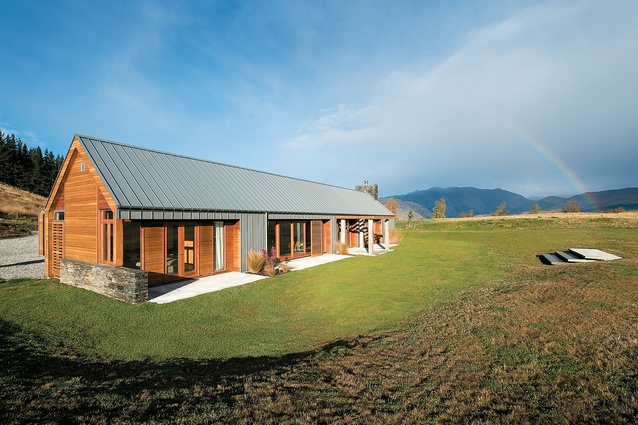 The zinc roof cladding references the mountains in the distance. 