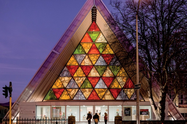Christchurch Transitional (Cardboard) Cathedral, designed by Shigeru Ban Architects, in association with Warren and Mahoney.
