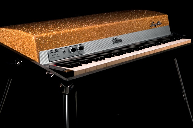 A Fender Rhodes electromechanical piano.
