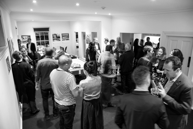 Guests enjoy the launch of the new Herriot Melhuish O’Neill studio in Parnell Road, Auckland.