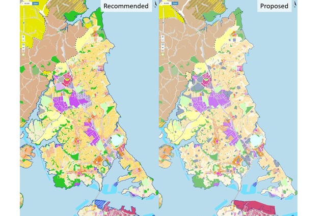 Recommended Unitary Plan vs. proposed Unitary Plan zoning in the north.