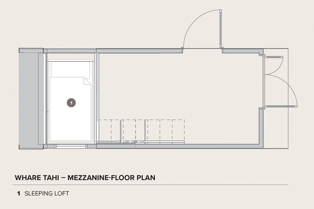 Whare Tahi - Mezzanine floor plan
