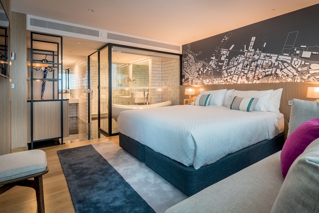 A room design in the M Social hotel in Auckland. Farrell says of designs in Australia and New Zealand, "They’re very focused on the local market and rightfully so." 