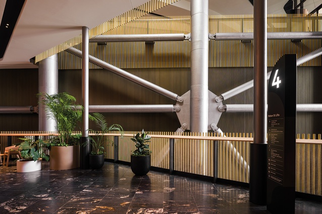 The circulation area on level 4 leads to the Horizon hotel airbridge.
