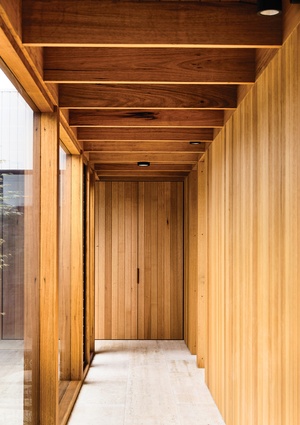 Natural light and timber lining boards amplify the contrast between the new and extant parts of the home.