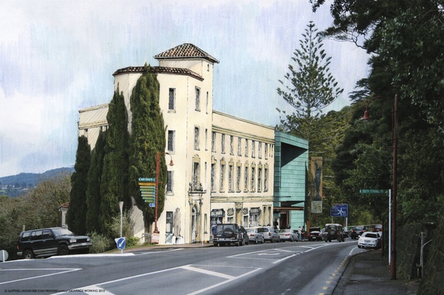 One of Claire's projects: north elevation of the Lopdell House and gallery refurbishment in Titirangi.
