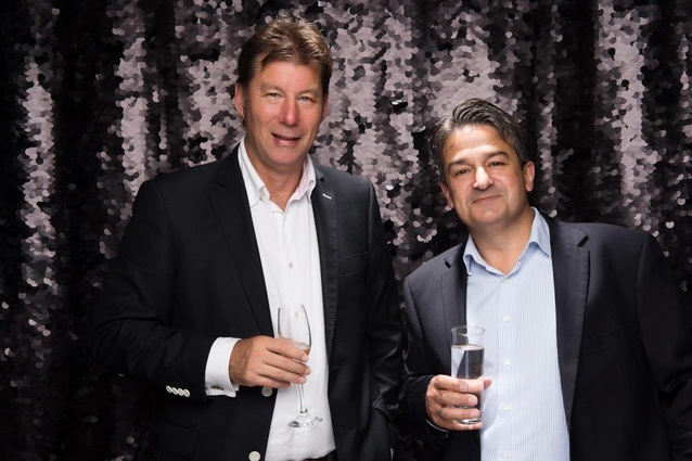 Host of the evening Resene Managing Director Nick Nightingale with John Gerondis, Resene National Sales Manager.