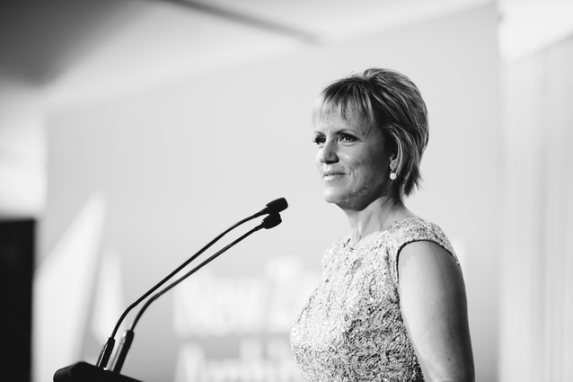 The MC of the night, Hilary Barry.