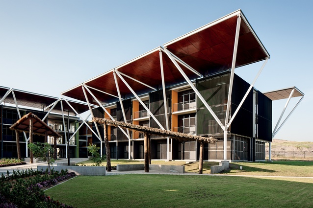 The athletes’ village is located on campus at the University of Papua New Guinea and is being used now as student housing. 
