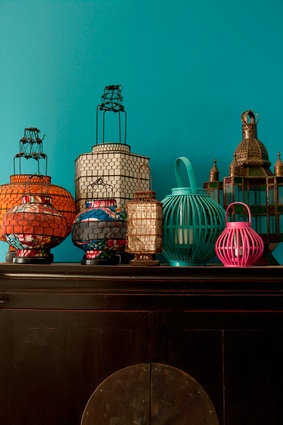A colourful collection of lanterns. 