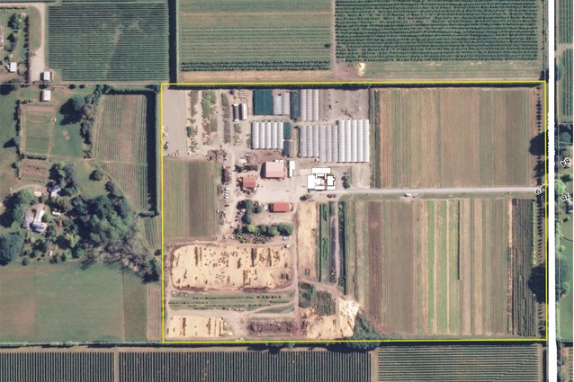 Aerial view of the Waimea Nurseries. 