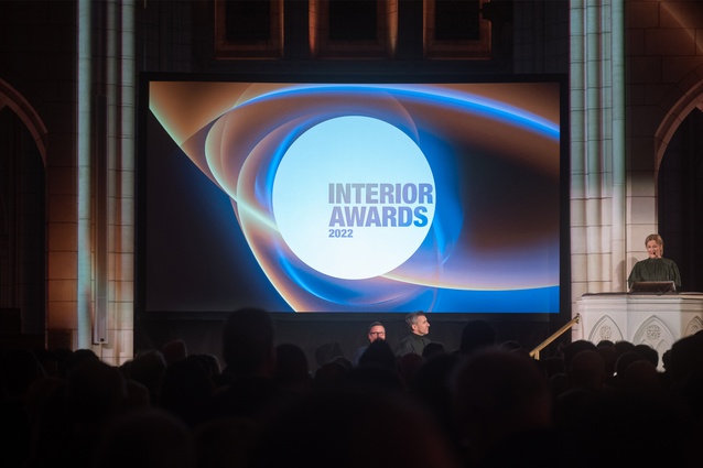 Interior Awards convenor Amanda Harkness addresses the guests.