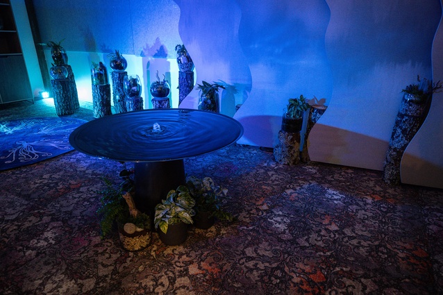 At the back of the event space, a hidden area full of instillations made up of whale sounds, moody lightly, babbling water features  engaged the senses.