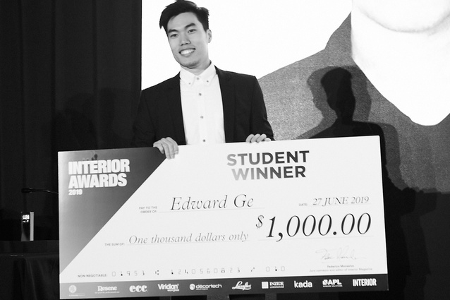 Edward Ge won the 2019 Student category at the Interior Awards, which carries with it a $1000 cash prize.