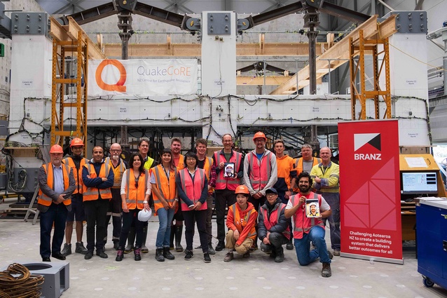The ReCast Project team, which includes a number of New Zealand's leading seismic engineering specialists, worked on retrofit solutions for precast concrete floors in the earthquake laboratory at the University of Canterbury.