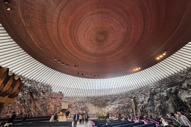 Temppeliaukio Church (1969) in Toolo, by Timo and Tuomo Suomalainen.