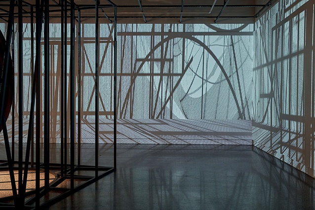 Chris Barton notes that the exhibition's "sinewy shadows of the cage bars cast on the floor and the walls amongst moving simulations of the same thing – is intriguing, a little bit threatening, ominous". 
