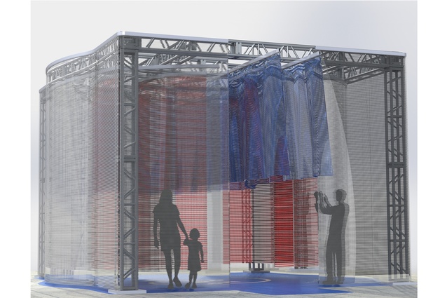 Render of Kaynemaile's #WaveNewYork installation for Times Square.