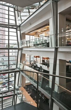 Meeting rooms overlook both the light-filled atrium space and the Wellington cityscape.
