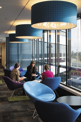 Break-out seating orientated towards natural light and views.