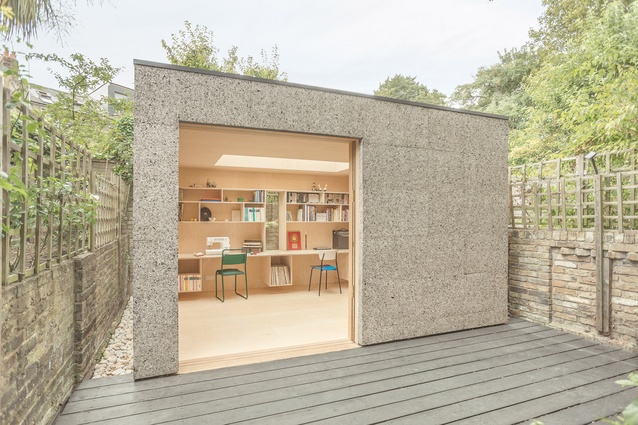 Cork flooring: Unusually, cork is also being used increasingly as exterior cladding on buildings; it can be seen on this garden studio for sewing and music-making, designed by London architects Surman Weston.