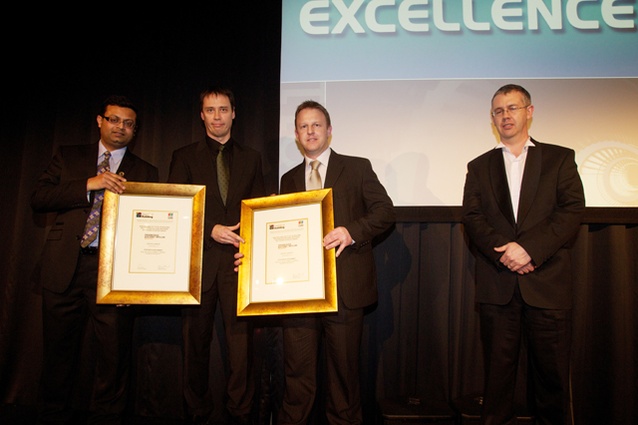 The Progressive Building + Info Link Magazine Young Achiever Award Winner 2011 – Stephen Kleehammer (third from left).
