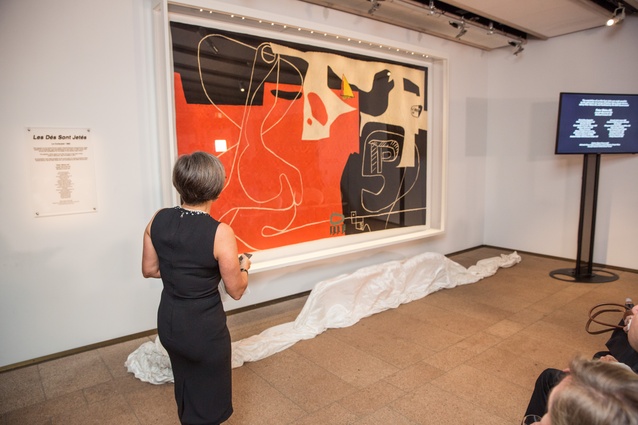 The unveiling of The tapestry <i>Les Dés Sont Jetés</i> (“The Dice Are Cast”) designed by Le Corbusier.