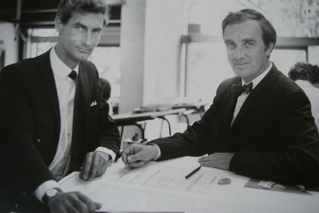 Maurice Mahoney (left), and Sir Miles Warren circa 1966.