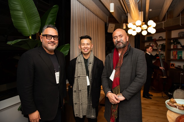 Andrew Tu’inukuafe (Warren and Mahoney), Michael Leng (Cox Architecture) and Graham Tipene (Te Wheke Moko Design Studio).