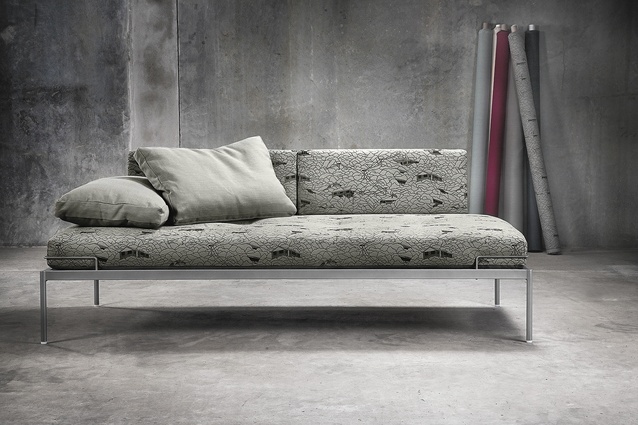 Line One Sofa with fabric by Sheree David from Hemptech.


