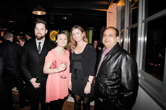 From left: AGM's Joel Bremner and Samantha Slatter with a guest, and Bala Prasad.