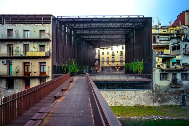 La Lira Theater Public Open Space in Ripoll, Spain by RCR Arquitectes in collaboration with J. Puigcorbé (2011).