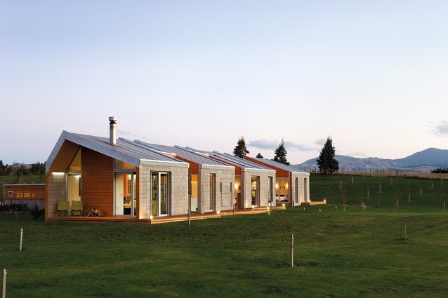 On a rural block in the Wairarapa, the Cornege-Preston House is built using environmentally-sustainable design principles, ensuring the house is highly energy efficient. 