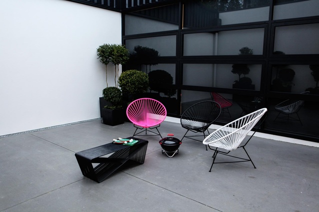 The internal courtyard, furnished with furniture available to buy from Mildred & Co.