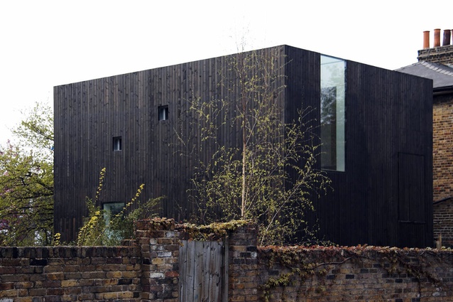 Sunken House, Hackney, United Kingdom, by Adjaye Associates. 2007. This minimalist black box in central London features black timber rainscreen cladding.