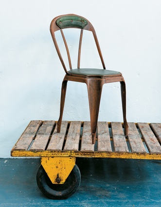 Multipl Chair designed by Joseph Mathieu in 1927 with moleskin seating.