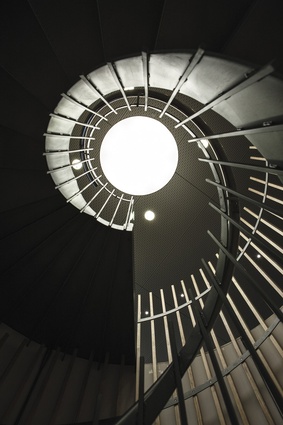 The ‘dancing stair’ at Norris Ward McKinnon, a well-established Hamilton law firm.