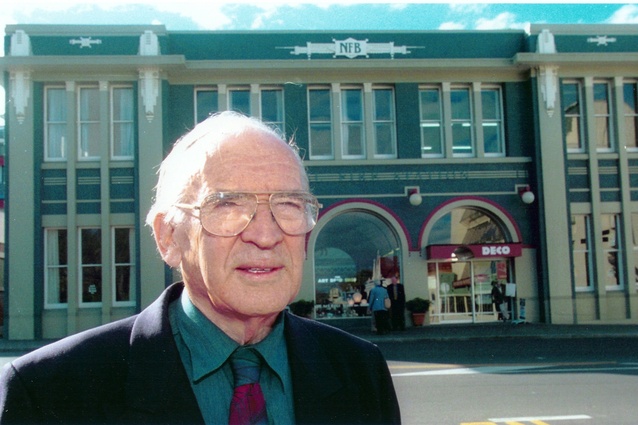 Guy Kingdon Natusch in front of the building he saved and converted from the Napier Fire Station to his offices.