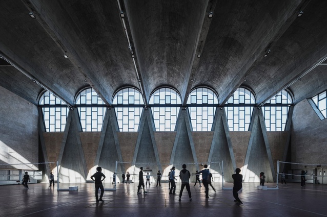 Buildings in use: Gymnasium of the New Campus of Tianjin University, China, by Atelier Li Xinggang, photographed by Terrence Zhang.