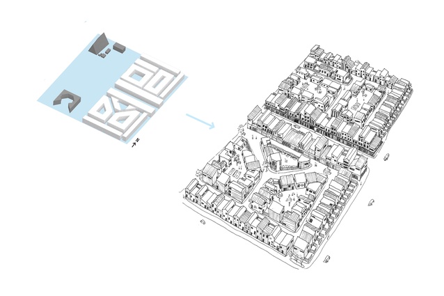A graphic illustrating the concept of Saskia's thesis project <em>Housing Human Needs: Addressing the Psychological Needs of Occupants Through Medium-Density Housing</em>.