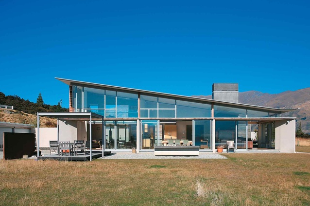 The north elevation of this Wanaka house designed by John McCoy.. 