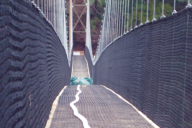 The Maramataha Stream Bridge is load tested at 3.5 tonnes.