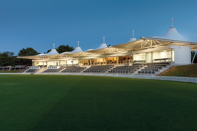  Hagley Oval Pavilion, designed by Athfield Architects. 