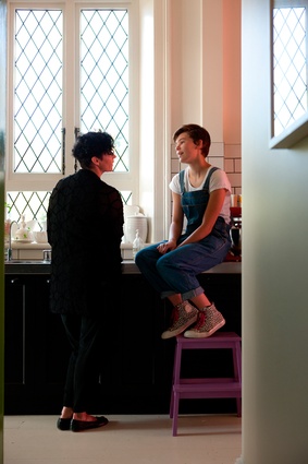 Anya Brighouse and daughter Madeleine in their kitchen. 