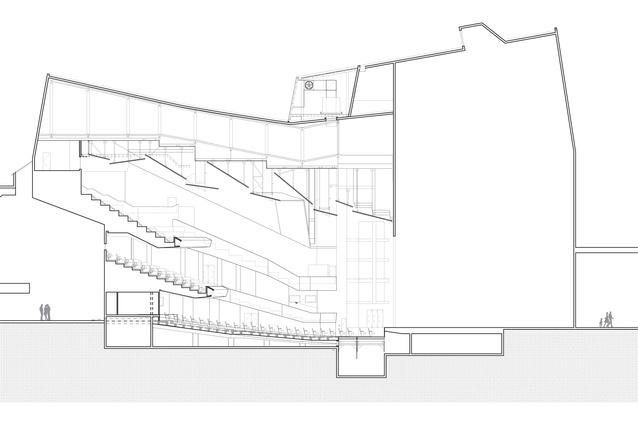 Sectional view of theatre.