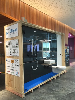 The PrefabNZ UNIpod prototype was unveiled on the morning of day two of CoLab 2016.