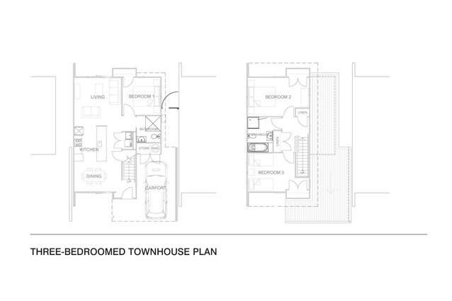 Three bedroom house plan.