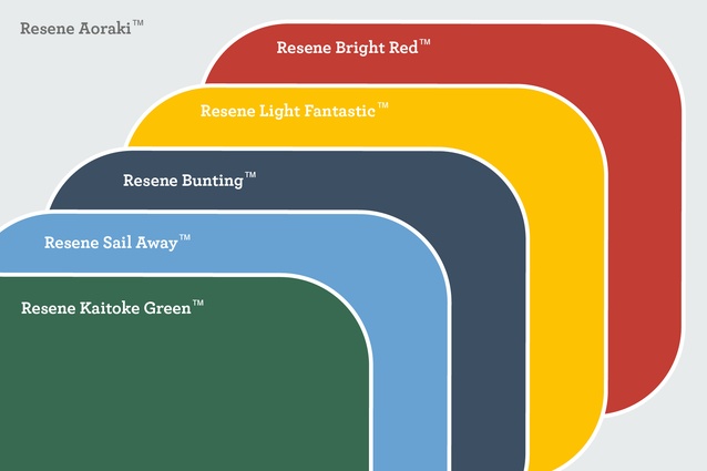 Finn’s optimistic Resene colour palette consists of: <a href="https://www.resene.co.nz/swatches/preview.php?chart=Resene%20Heritage%20range%20%282008%29&brand=Resene&name=Kaitoke%20Green&srsltid=AfmBOop1CV9iM5sfZOYqbPlusqBBFwbXzlUERfSnRs_KAW-HyPdFJdUc"style="color:#3386FF"target="_blank"><u>Resene Kaitoke Green</u></a>, <a href="https://shop.resene.co.nz/testpot-sail-away-60ml"style="color:#3386FF"target="_blank"><u>Resene Sail Away</u></a>, <a 
href="https://www.resene.co.nz/swatches/preview.php?chart=Resene%20Multi-finish%20range%20%282016%29&brand=Resene&name=Bunting&srsltid=AfmBOoo6yQMpWjvgohf_t1tUF_gH6O5znhjmPLaI4mxg7aTHhbu_3eO3"style="color:#3386FF"target="_blank"><u>Resene Bunting</u></a>, <a 
href="https://shop.resene.co.nz/testpot-light-fantastic-60ml"style="color:#3386FF"target="_blank"><u>Resene Light Fantastic</u></a>, <a href="https://www.resene.co.nz/swatches/preview.php?chart=Resene%20Multi-finish%20range%20%282016%29&brand=Resene&name=Bright%20Red&srsltid=AfmBOoorPfMJflMlkvlnwgZmxZpM048iISXJnl2hFSb6-dfJ6rRryg0E"style="color:#3386FF"target="_blank"><u>Resene Bright Red</u></a>, and the crisp, cool white of <a href="https://shop.resene.co.nz/testpot-aoraki-60ml"style="color:#3386FF"target="_blank"><u>Resene Aoraki</u></a>.