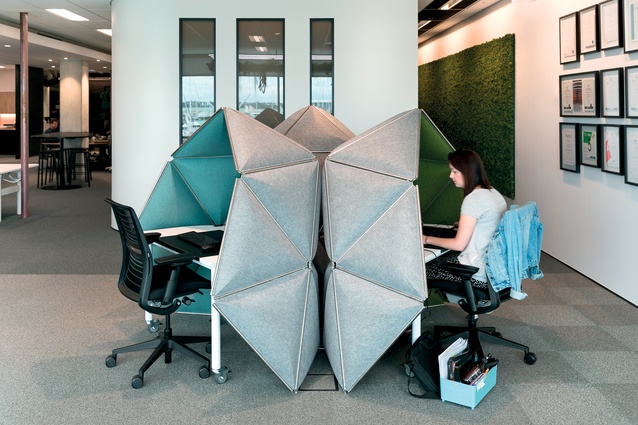 Unison Kivo pods are used for small workstations.
